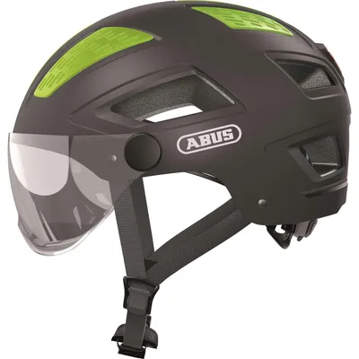 Produktbild von ABUS Stadthelm Hyban 2.0 ACE - Fahrradhelm mit Visier, icht und ABS-Hartschale - für Damen und Herren - Grau (titan), Größe XL (58-63 cm)