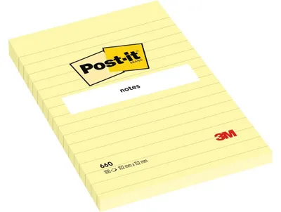 Zdjęcie produktu dla Post-it Haftnotizen, 102 x 152 mm, liniert, gelb