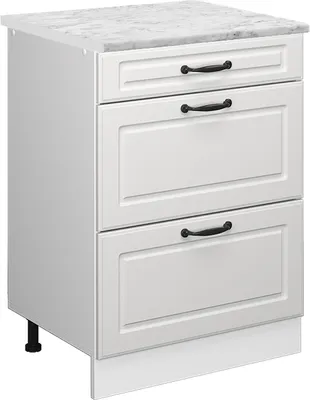Produktbild von Küchenunterschrank Vicco R-Line Weiß Landhaus 60 cm AP Marmor, Model 46102