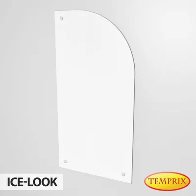 Produktbild von Wärmeschutz aus Glas | Hitzeschutz Ice Look Lund Rechts 1000 x 500 x 6 mm | Wandhitzeschutz Funkenschutz Glas Möbelschutz Wandschutz