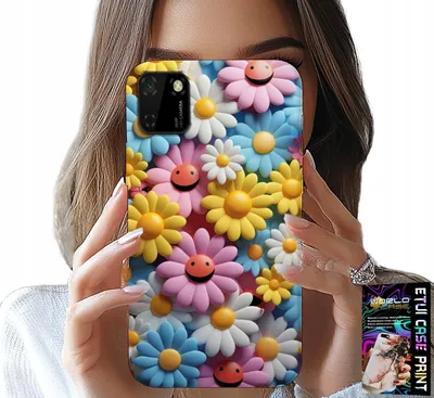 Zdjęcie produktu dla Etui Do Huawei Y5P - Kolorowe Kwiatki, Stokrotki Futerał Case