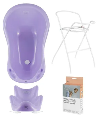 Immagine prodotto di Vasca da bagno per bambini, sedile, supporto, scarico - Viola