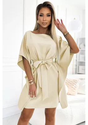 Imagen del producto de Numoco. Vestido corto para mujer, modelo Sofia II, color beige, talla S/M