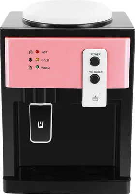 Obrázek produktu pro Vodní dávkovač, funkce ohřevu a chlazení, kompaktní stolní design, růžový