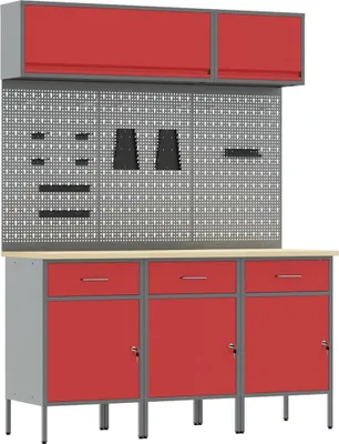 Immagine prodotto di Set di mobili da lavoro con cassetto con blocco 8 pcs Rosso