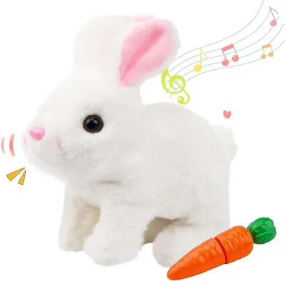Immagine prodotto di Coniglio di peluche interattivo con orecchie mobili e funzione sonora, 1 pezzo, per bambini