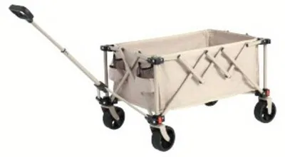 Obrázek produktu pro Skládací vozík – Transportní vozík – Vozík na náklad – Vozík s robustními koly – Vozík – Kola vhodné do terénu – Béžová barva