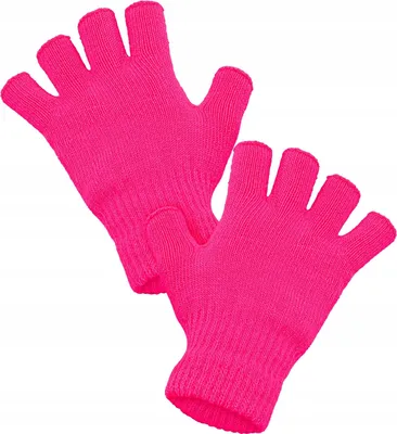 Produktbild von Fingerlose Handschuhe kurz PINK Neon DISCO 80er Jahre Karneval Ball