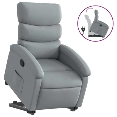 Produktbild von vidaXL Relaxsessel mit Aufstehhilfe Hellgrau Stoff