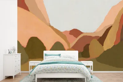 Produktbild von MuchoWow® Fototapete für Wohnzimmer oder Schlafzimmer Wandtapete Vinyl Motivtapete Natur - Landschaft - Abstrakt - Kunst - 600x400 cm - Vinyltapeten