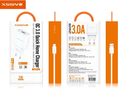 Image de COFI 15W 3A Qucik Charge Charger 3.0 chargeur rapide prise + câble de charge type-C blanc