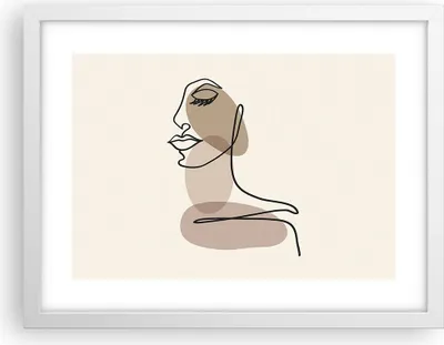 Produktbild von Gerahmtes Poster - Weißer Rahmen - Linie Kunst Boho - 40x30 cm - Wand Bild - Wanddeko - Wandbilder - Kunstposter - Wandposter - Bilderrahmen - Bilder - Kunstdruck - Wanddekoration - P2WAA40x30-4728