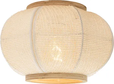 Zdjęcie produktu dla QAZQA – Orientalna lampa sufitowa | Lampa sufitowa | Lampa | Oświetlenie w stylu naturalnym – Rob | Salon | Sypialnia – Okrągła stalowa – Przystosowana do żarówek LED E27