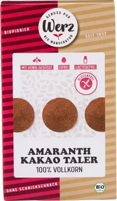 Produktbild von Werz Amaranth Kakao Taler 125g