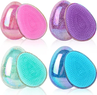 Image de Ensemble de brosses démêlantes, 4 pièces, rondes, pour cheveux mouillés et secs, anti-nœuds