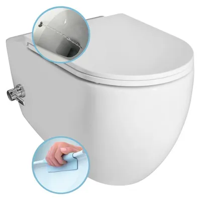 Produktbild von INFINITY CLEANWASH Hänge-WC, mit Armatur und Bidetdusche, spülrandlos,36,5x53cm, weiss