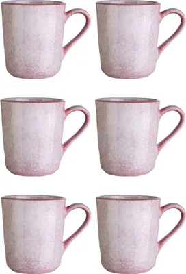 Produktbild von Kaffeetassen - 355 ml - Rosa - Steingut - lasiert - 6er Set