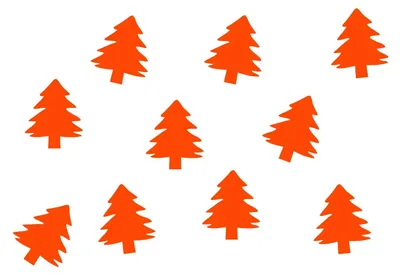 10 Tannenbaum-Bügelbilder, Flock, 28 mm, schwarz