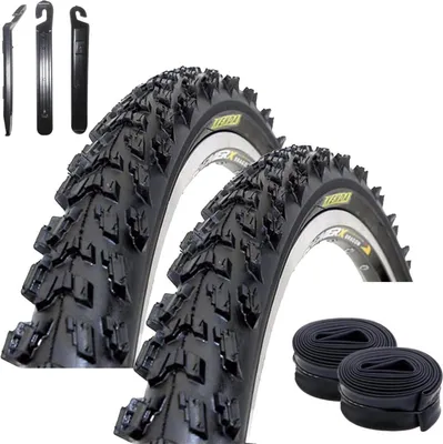 Image de 2 x Kenda K-829 26" MTB Pneus vélo noir 50-559 (26 x 1.95) + 2 chambres à air correspondantes DV y compris démonte-pneus maxxi4you