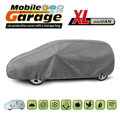 Produktbild von Hochwertige Kegel-Abdeckung für Minivan (Mini Van) Serie „Mobile Garage“ Größe XL 450–485 cm x 146–156 cm