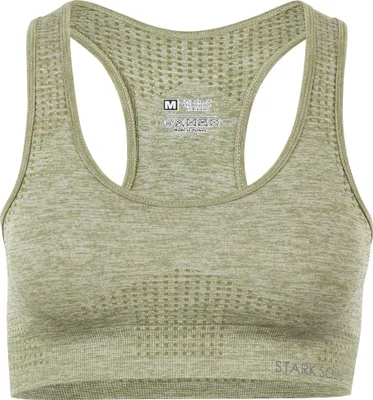 Produktbild von Damen Sport BH Medium Support -Reflect- von Stark Soul® mit Cups & Racerback -  Grün-Melange  – S