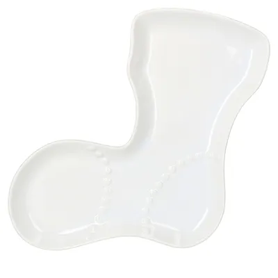Immagine prodotto di Piatto biscotto calza bianco porcellana Natale Babbo Natale piatto biscotto biscotti
