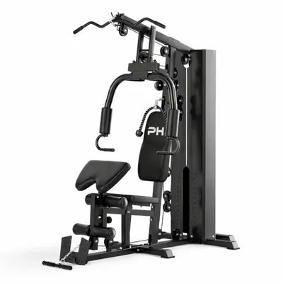 Obrázek produktu pro Posilovací stanice PH Fitness Multi Gym – závaží 100 kg – domácí posilovna s kladkovým strojem, bench pressem, strojem na prsa, strojem na nohy a lanovým kladkostrojem – nosnost 300 kg