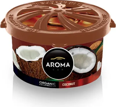 Produktbild von Lufterfrischer AROMA ORGANIC Kokos im Auto, organische Duftfasern