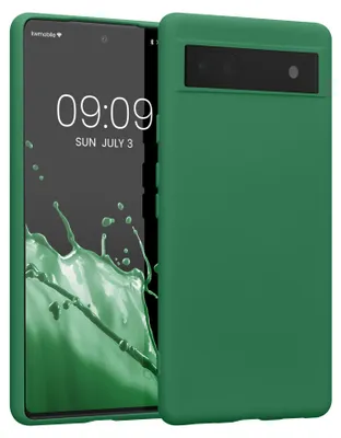 Produktbild von kwmobile Hülle kompatibel mit Google Pixel 6a Hülle - gummierte TPU Silikon Handyhülle - Schutzhülle für kabelloses Laden - Case in Pixie Green
