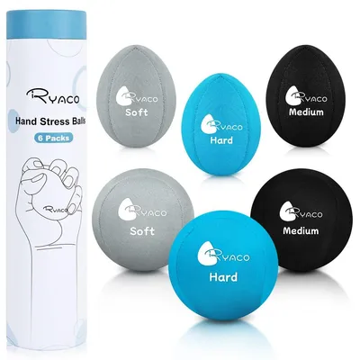 Productafbeelding van Stressbal volwassenen - Gelbal - Set van 6 - 5,8 cm