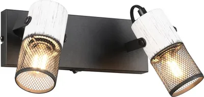 Zdjęcie produktu dla Kinkiet TOSH czarno-biały 2xE14x15W metal wym:19,5x26x9cm IP20 Trio