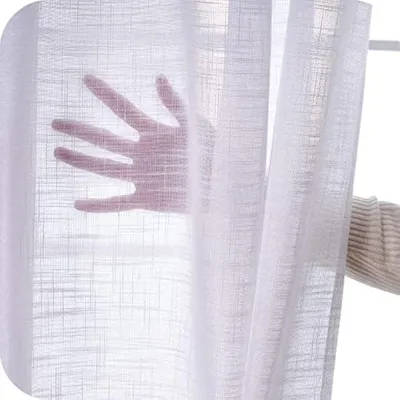 Zdjęcie produktu dla Zasłona z przelotkami, biała, 300x280 cm, imitacja lnu