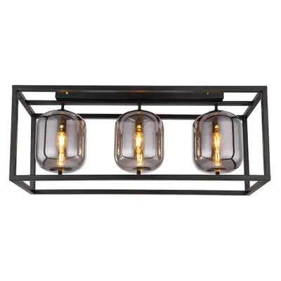 Produktbild von Deckenleuchte, schwarz, Glas rauch, L 77 cm