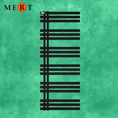 A black radiator with a green textured background.