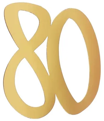 Produktbild von Goldene Deko-Zahlen '8' und '0' aus Papier, 4er Set für Geburtstag & Jubiläum, 20 x 18 cm