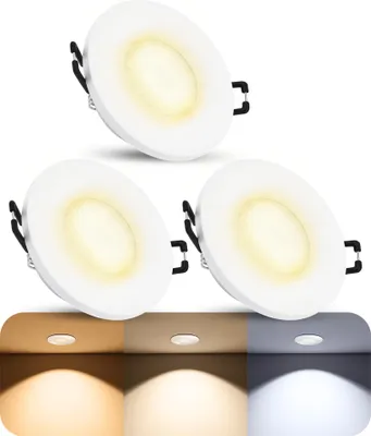 Produktbild von SSC-LUXon BEDA Einbauleuchte IP65 weiß 3er Pack inkl. LED GU10 38° Abstrahlwinkel 3W drei einstellbaren Lichtfarben 3CCT - Einbaustrahler außen 230V rund
