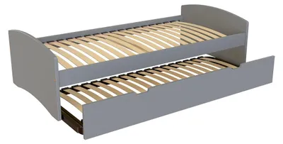 Image de Lit gigogne 90x190 Happy pin massif, Gris