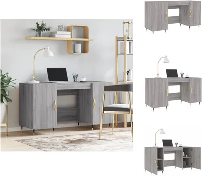 Zdjęcie produktu dla vidaXL Biurko szare Sonoma 140x50x75 cm materiał drewnopochodny - Biurka