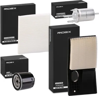Produktbild von RIDEX Filterset Inspektionspaket Filtersatz für VW POLO (9N) Polo Schrägheck (6R1, 6C1) für SKODA Fabia II Schrägheck (542) für SEAT