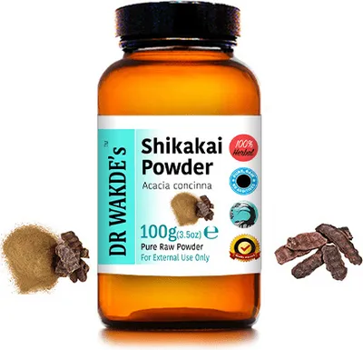 Produktbild von DR WAKDE'S Shikakai Pulver (Acacia concinna) - 100 g (3,5 Unzen) | Rein, Raw & Getrocknetes Pulver | Ayurveda-Kräuter | Vegan | Nichts hinzugefügt