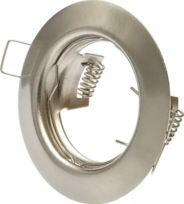 Immagine prodotto di Telaio di montaggio - 60 mm - acciaio spazzolato - rotondo - non orientabile - dimensioni esterne 77 mm - per faretti LED