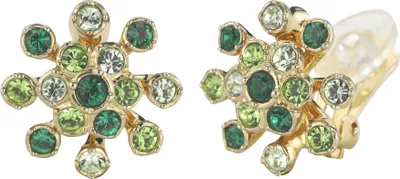 Produktbild von Traveller Ohrclip - Blume - Preciosa Kristalle - 22kt vergoldet - Groen - 157548