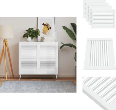 Produktbild von vidaXL Schranktüren Lamellen-Design 4 Stk Weiß 39,5x49,4 cm Massivholz - Schranktüren