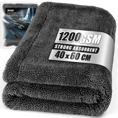Produktbild von XL Trockentuch Auto 1200GSM Mikrofaser 60 x 40 cm Schwarz
