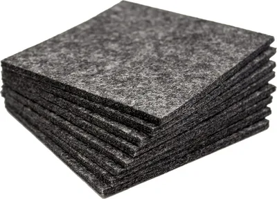 Imagen del producto de Juego de 8 posavasos de fieltro, color antracita, de 10x10 cm, para vasos y tazas