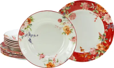 Produktbild von CreaTable, 24488, Crimson Creme, Tafelservice 12-tlg, Steingut