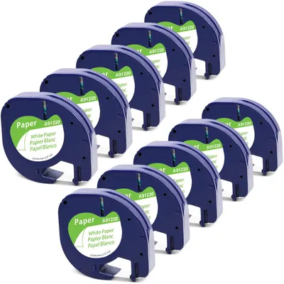 Produktbild von 10 Packung MarkField Kompatibel mit Dymo Letratag Papier Etikettenband