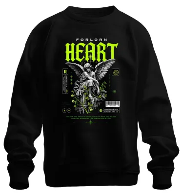 Obrázok produktu pre Soška anjela s trpkým výrazom, štýl "Desolation", mikina s kapucňou, cyberpunk, čierna, veľkosť S