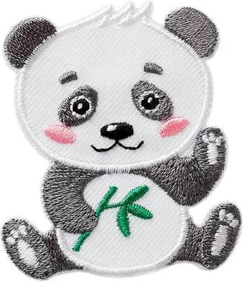 Produktbild von Panda Tier - Aufnäher, Bügelbild, Aufbügler, Applikationen, Patches, Flicken, Zum Aufbügeln, Größe: 4,5 x 5,1 cm