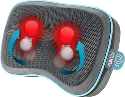 Produktbild von HoMedics Akku Gel Shiatsu Massagekissen mit Wärmefunktion Wärme Reisekissen Massage Kissen Nacken Rücken Schulter Beine